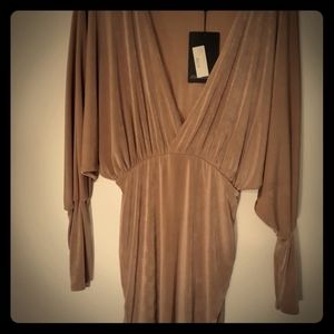 Pale Pink Plunging Neckline Dress - Missguided